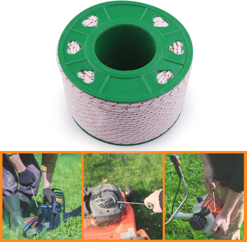 Mtanlo Recoil Starter Rope Pull Cord 4mm 100-Meter for Stihl Husqvarna Echo Poulan Homelite McCulloch Sears Craftsman Trimmer Edger Brush Cutter Lawn Mower Chainsaw - Image 4